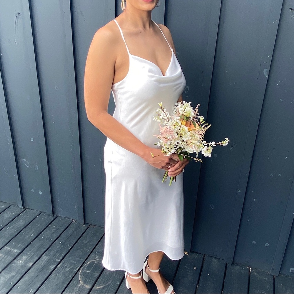 Show Me Your Mumu Verona Cowl Dress in Ivory